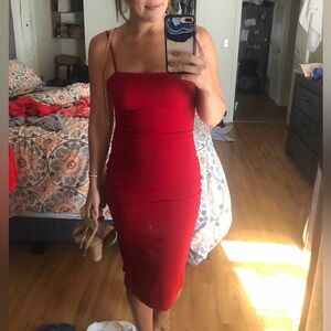 Lulu’s Red Midi Dress